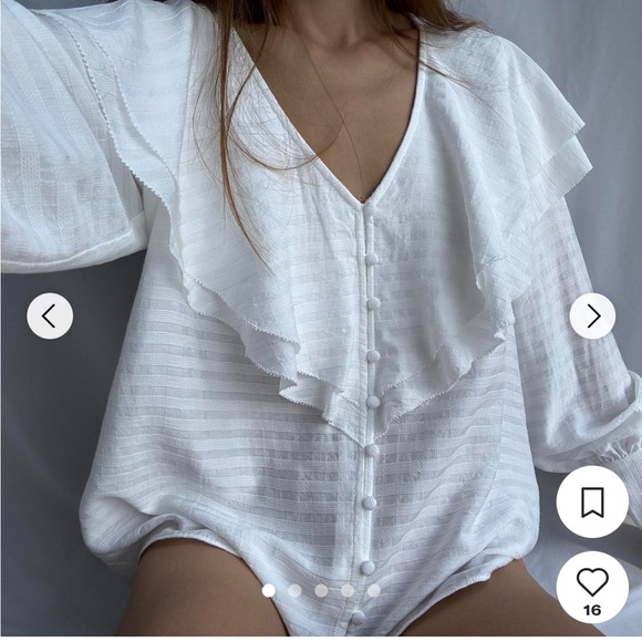 ba&sh White Ruffled Blouse - Picture 8 of 9